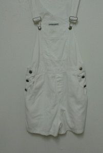 American Apparel white overalls romper jumpsuit